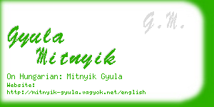 gyula mitnyik business card